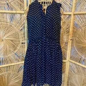 Anthropologie navy blue dress